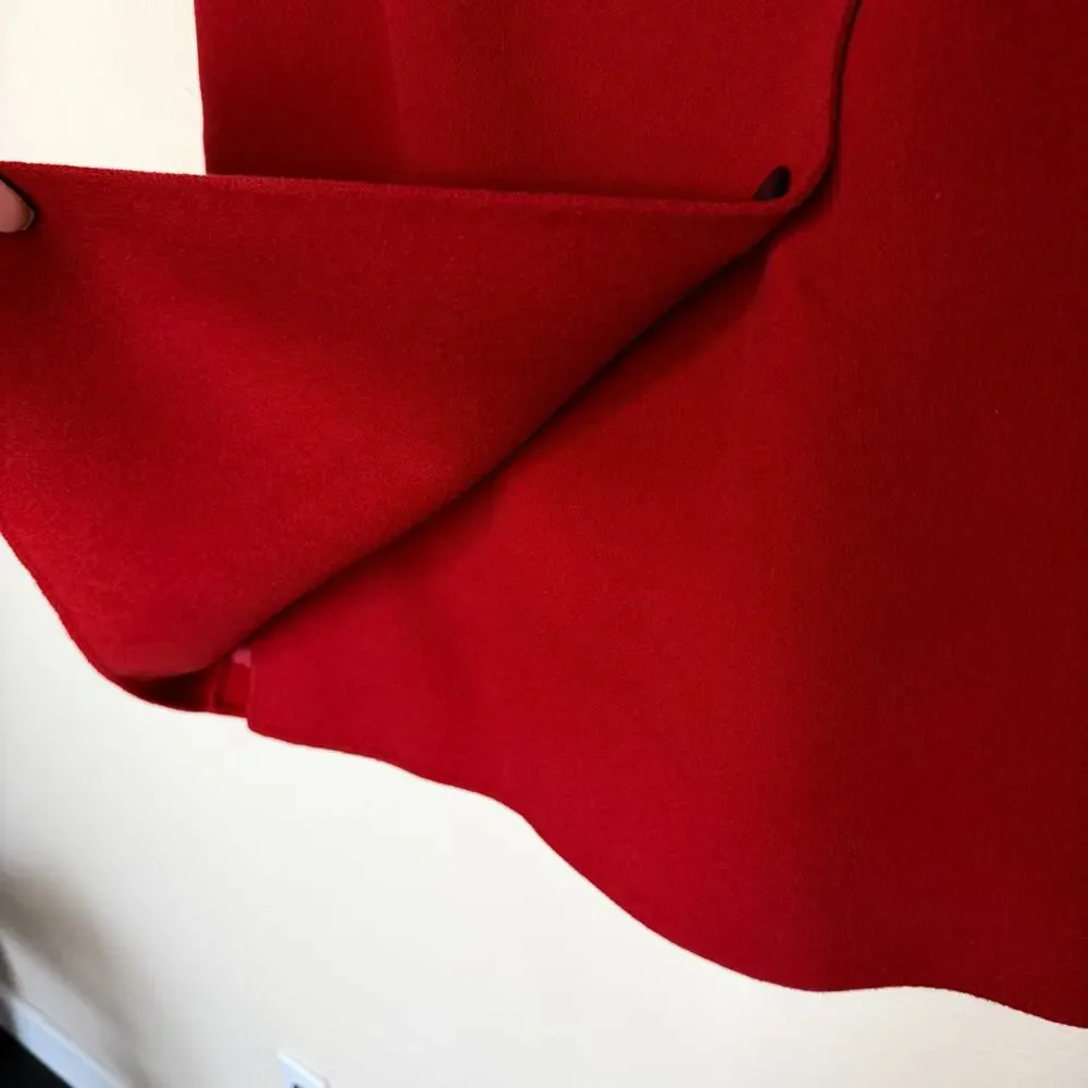 Talbots Red Faux Wrap 100% Wool Skirt 4 - Picture 3 of 11